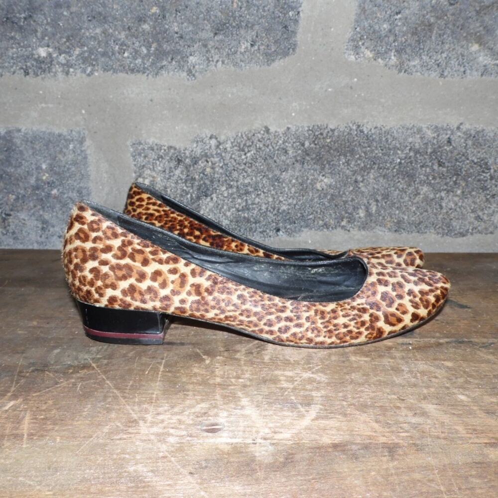 OH! HEALTHY HEELS sz 8.5 leopard cheetah fur low heels comfort